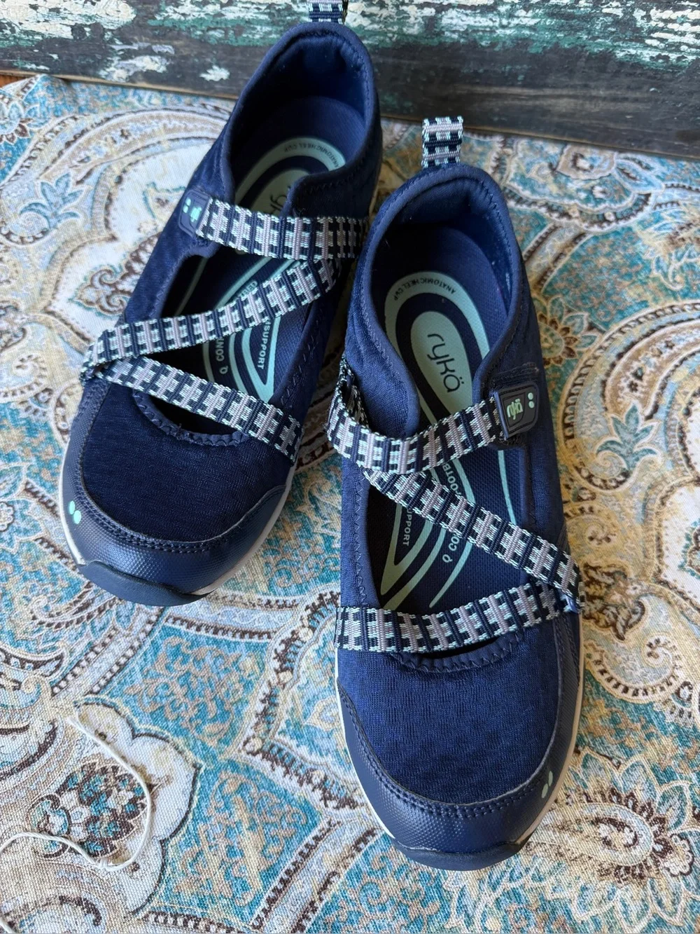 Ryka Kailee Mary Jane Walking Shoes Navy Comfort Arch Support Women’s 9.5M